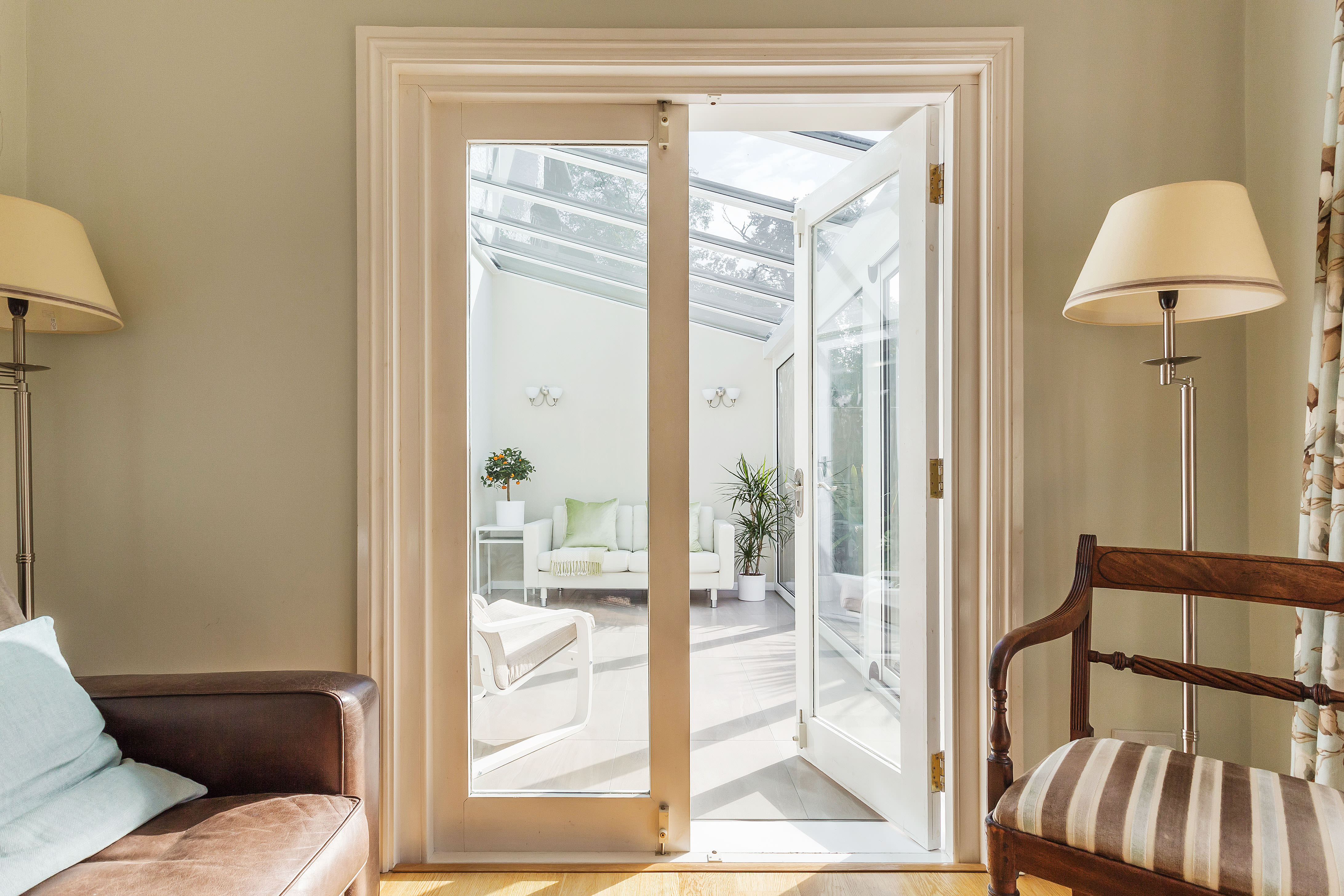 lean-to conservatory with French Doors purley